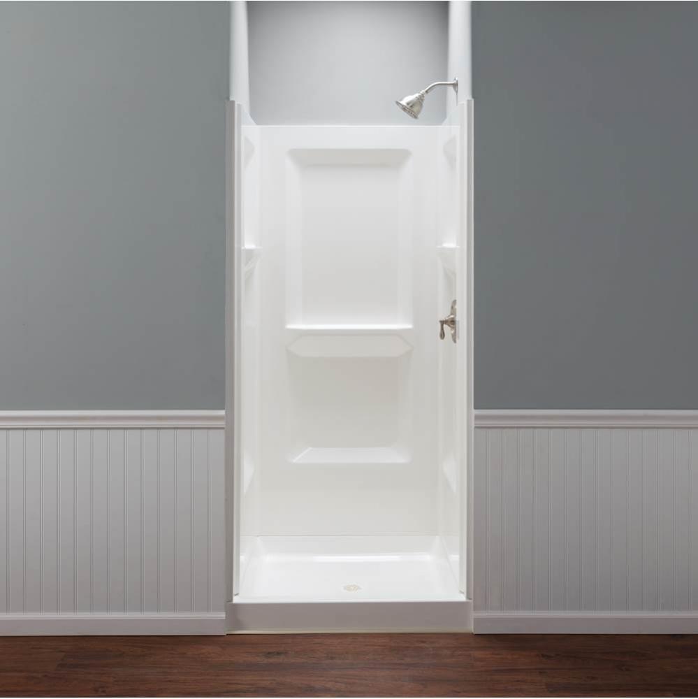 Durawall Shower Wall, 36&apos;&apos;x36&apos;&apos;, Fiberglass, White, Fits 3636M