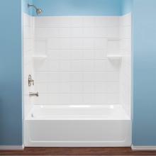 Mustee And Sons 670WHT - Topaz Tile Bathtub Wall, White, Fiberglass, 30''x60''