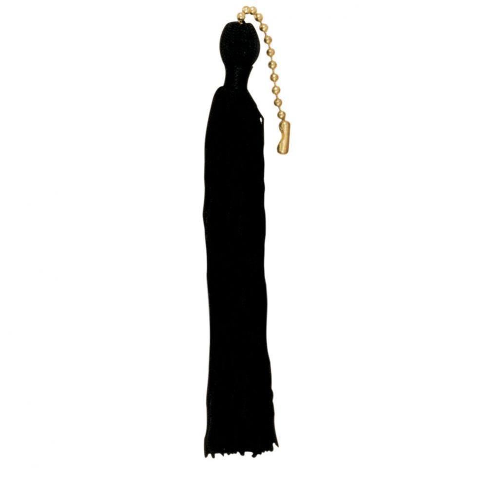 Black 5&apos;&apos; Tassel and Beaded Chain