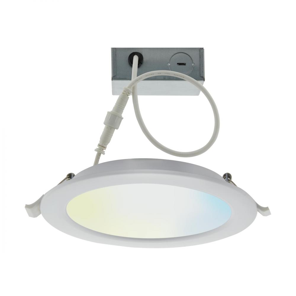 12 W LED Direct Wire Downlight, 6&apos;&apos;, Tunable White, Round, Starfish IOT, 120 V, 850 Lume