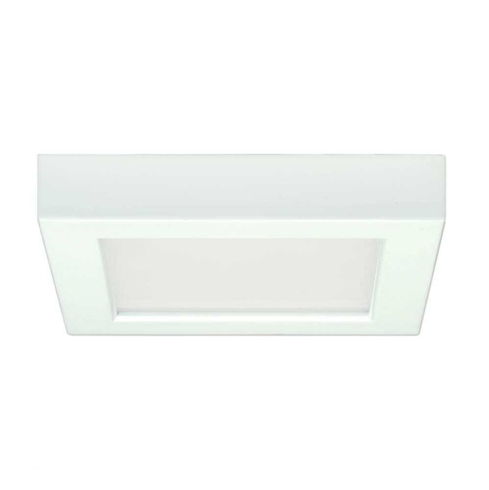 10.5 W 5.5&apos;&apos; Flush Mount LED Fixture, 4000K, Square Shape, White Finish, 120 V