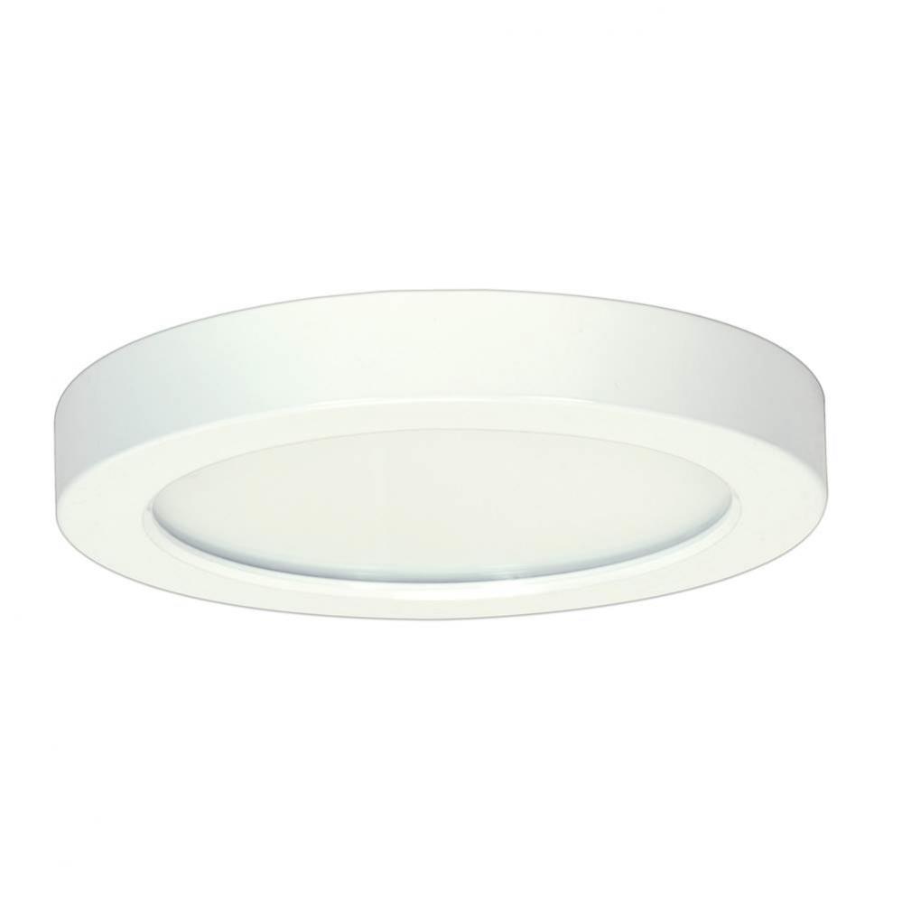 13.5 W 7&apos;&apos; Flush Mount LED Fixture, 4000K, Round Shape, White Finish, 120 V, 0-10 V Dimm