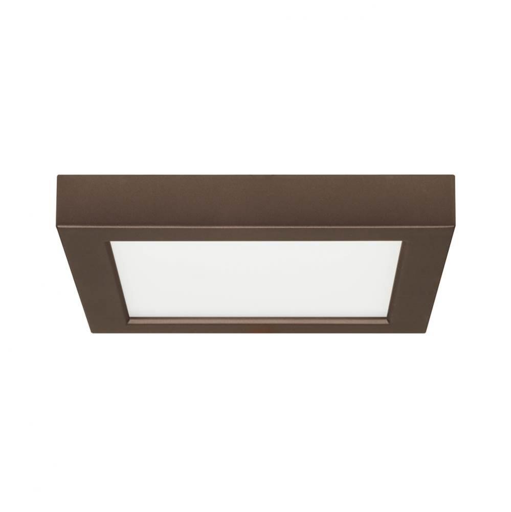 13.5 W 7&apos;&apos; Flush Mount LED Fixture, 3000K, Square Shape, Bronze Finish, 120 V