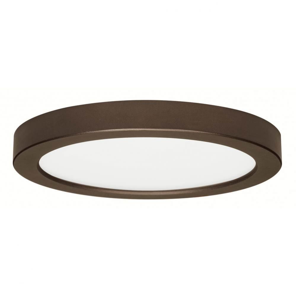 18.5 W 9&apos;&apos; Flush Mount LED Fixture, 3000K, Round Shape, Bronze Finish, 120 V