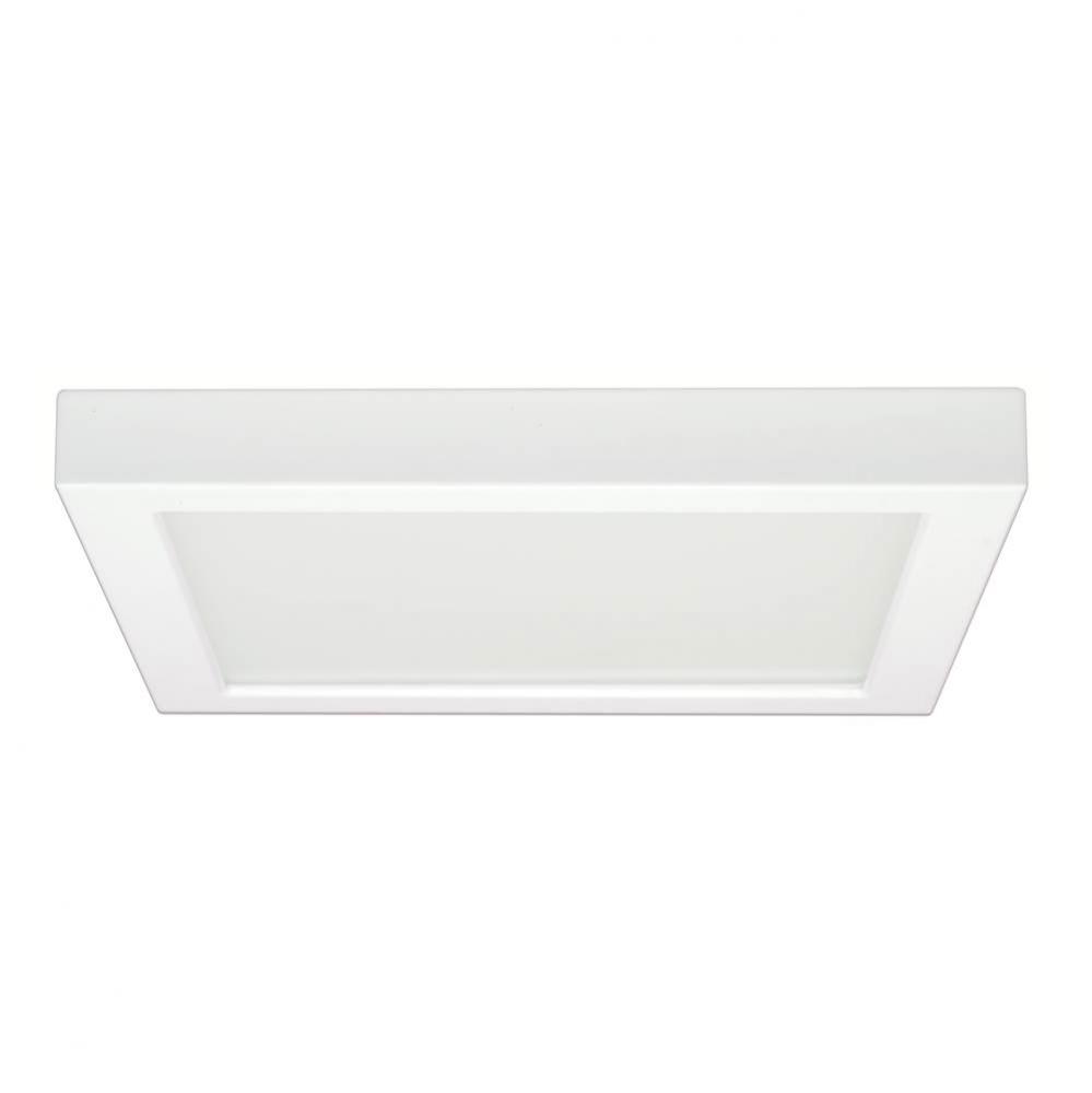 18.5 W 9&apos;&apos; Flush Mount LED Fixture, 4000K, Square Shape, White Finish, 120 V