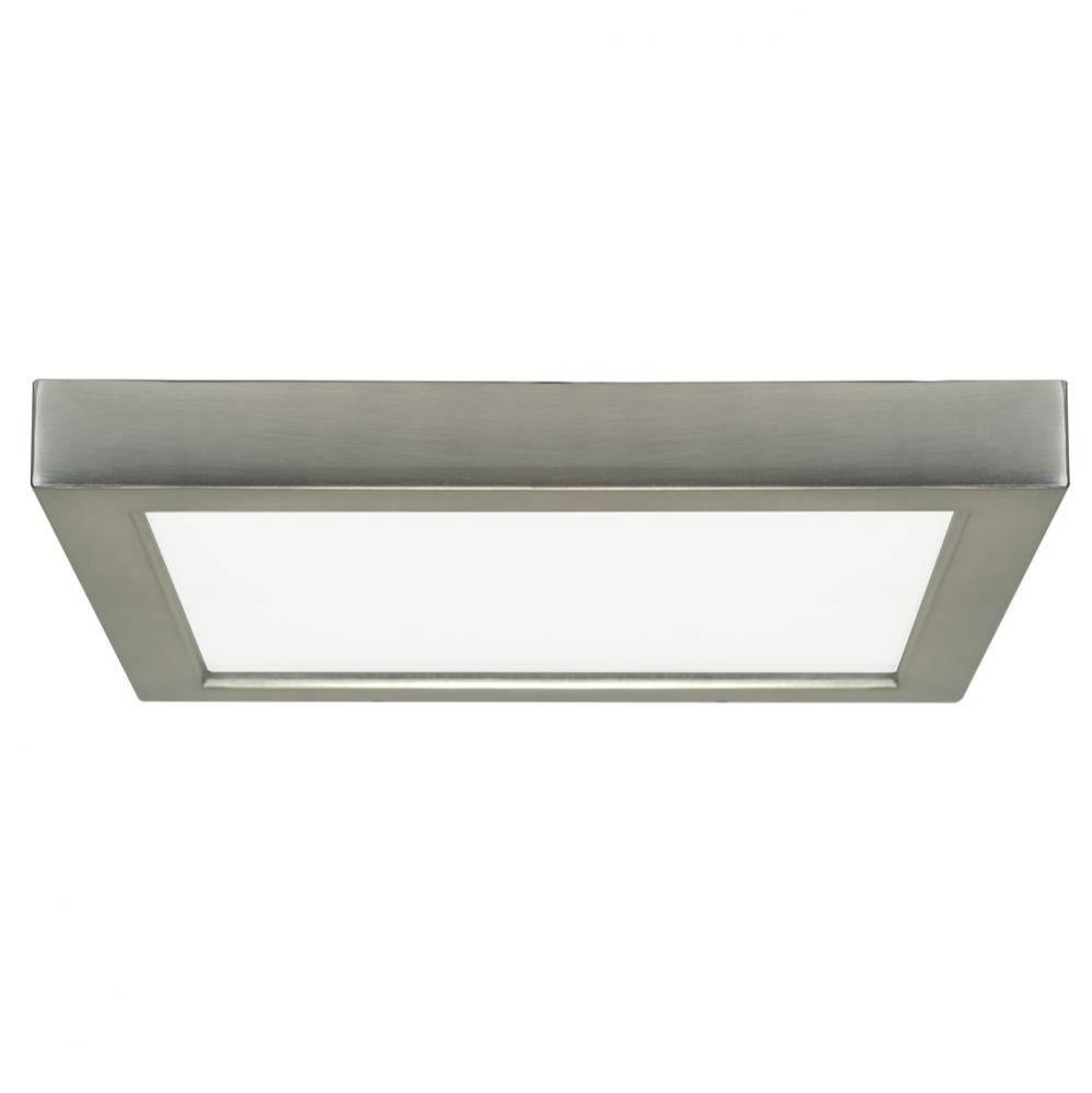 13.5 W 7&apos;&apos; Flush Mount LED Fixture, 5000K, Square Shape, Brushed Nickel Finish, 120 V