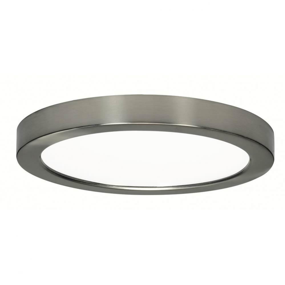 18.5 W 9&apos;&apos; Flush Mount LED Fixture, 5000K, Round Shape, Brushed Nickel Finish, 120 V