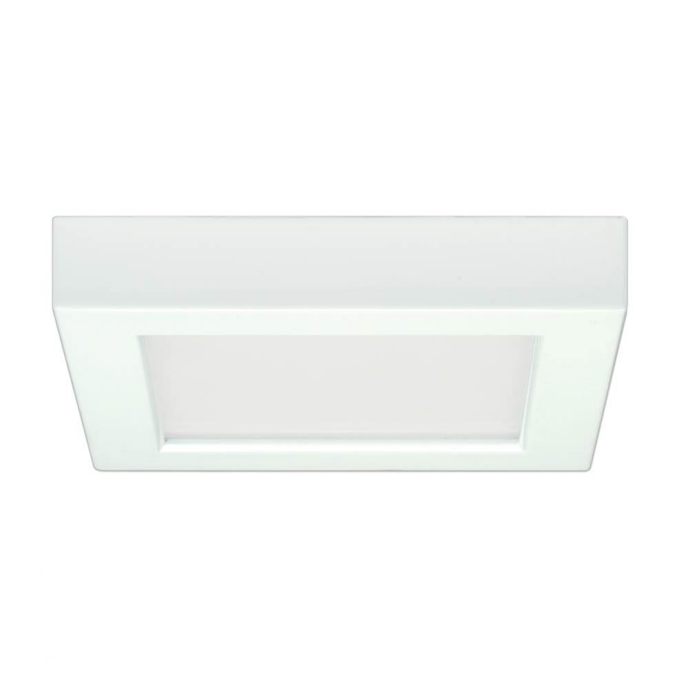 10.5 W 5.5&apos;&apos; Flush Mount LED Fixture, 3000K, Square Shape, White Finish, 120 V