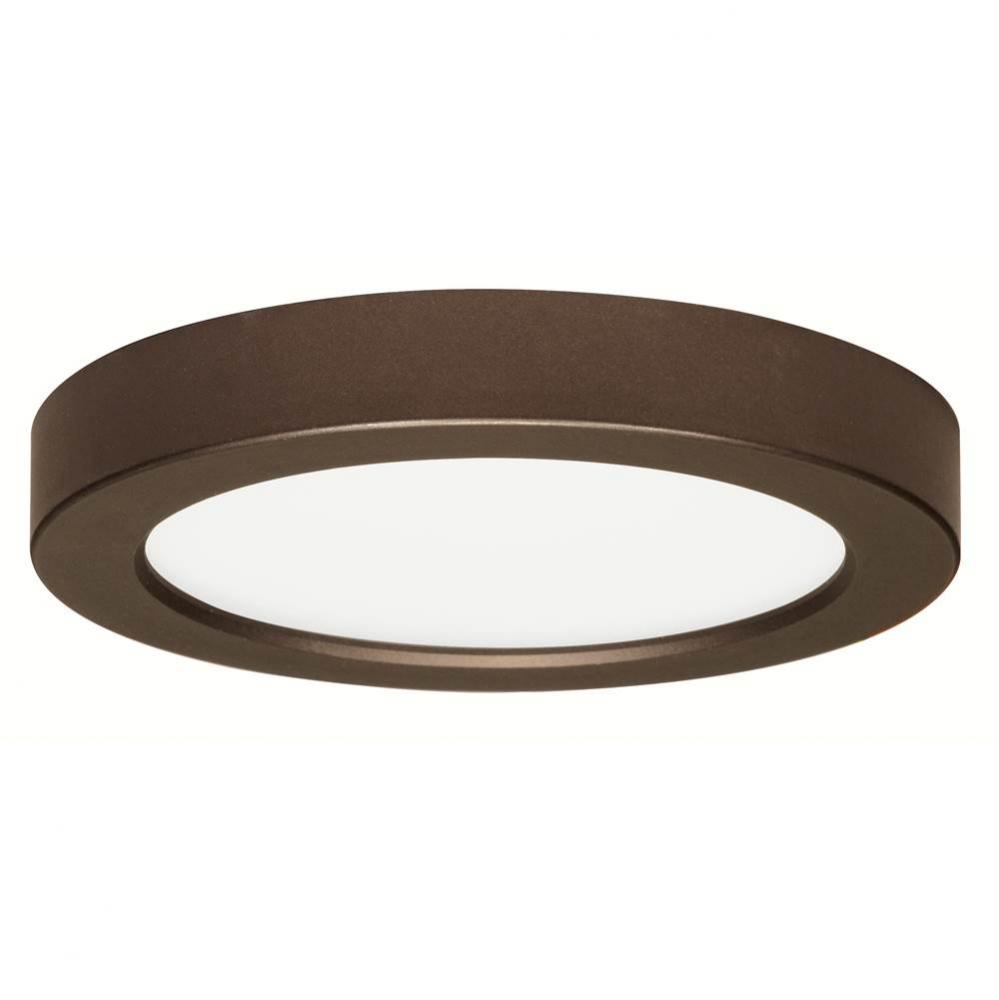 13.5 W 7&apos;&apos; Flush Mount LED Fixture, 2700K, Round Shape, Bronze Finish, 120 V