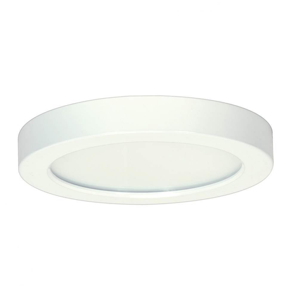 13.5 W 7&apos;&apos; Flush Mount LED Fixture, 3000K, Round Shape, White Finish, 120 V