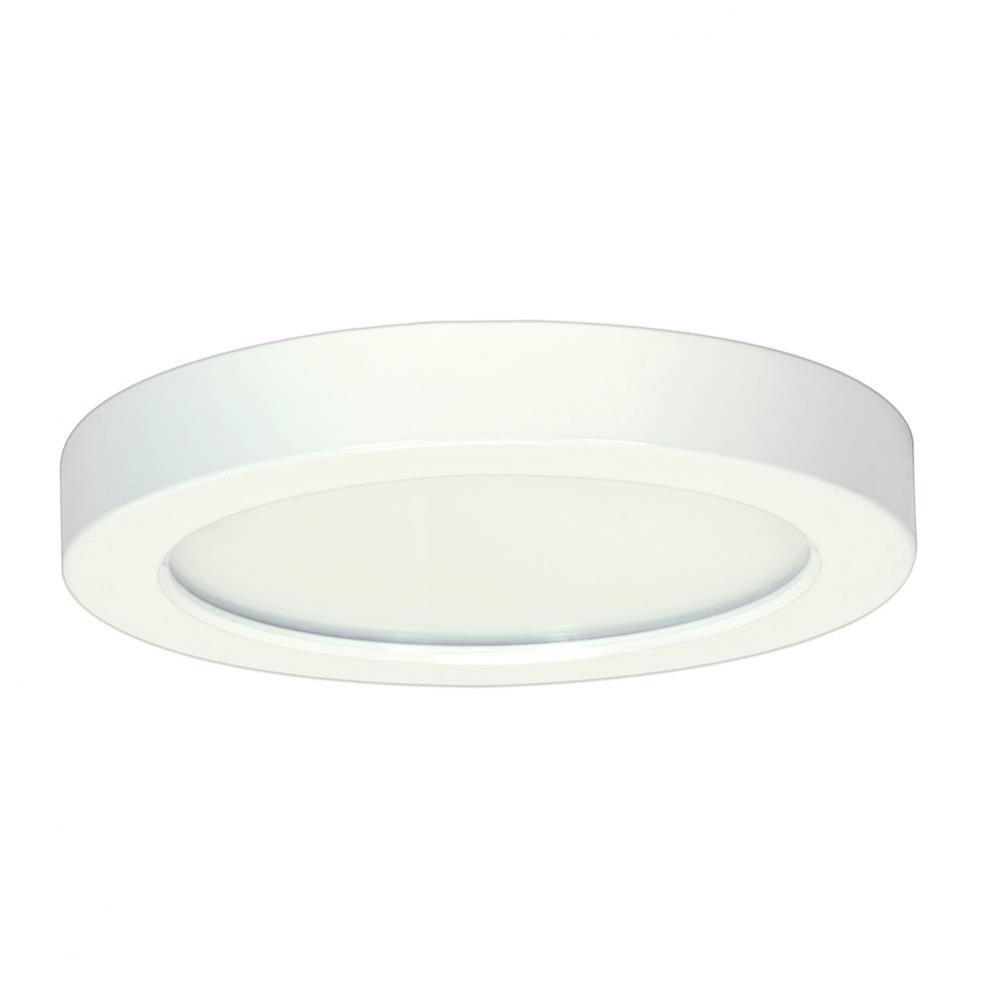 13.5 W 7&apos;&apos; Flush Mount LED Fixture, 3000K, Round Shape, White Finish, 277 V