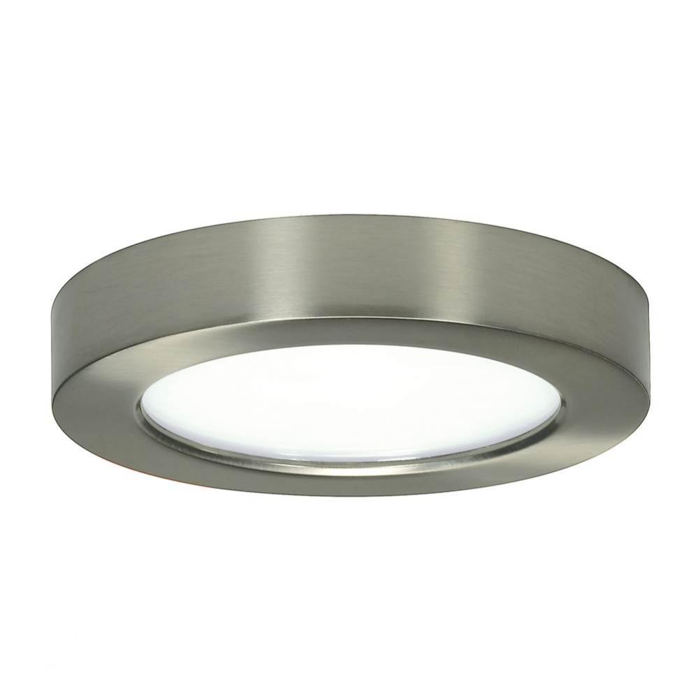 10.5 W 5.5&apos;&apos; Flush Mount LED Fixture, 3000K, Round Shape, Brushed Nickel Finish, 120 V