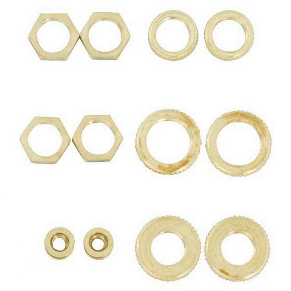 12 Assorted Brass Locknuts