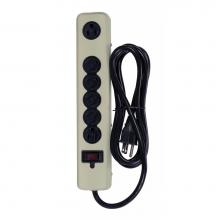 Satco 91-232 - Beige 6 Outlet Metal Surge