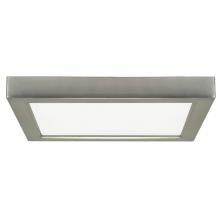 Satco S21521 - 13.5 W 7'' Flush Mount LED Fixture, 5000K, Square Shape, Brushed Nickel Finish, 120 V