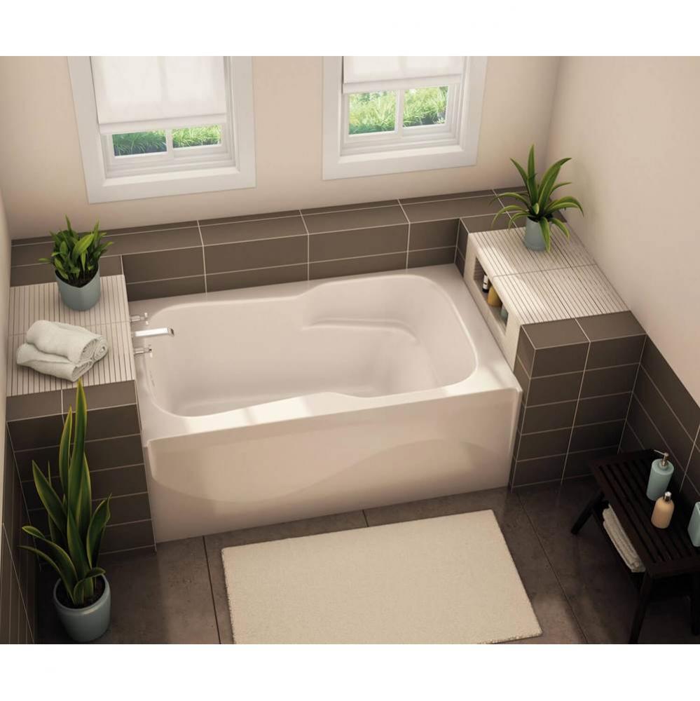 SBA-3660 AFR AcrylX Alcove Left-Hand Drain Bodywrap Bath in White