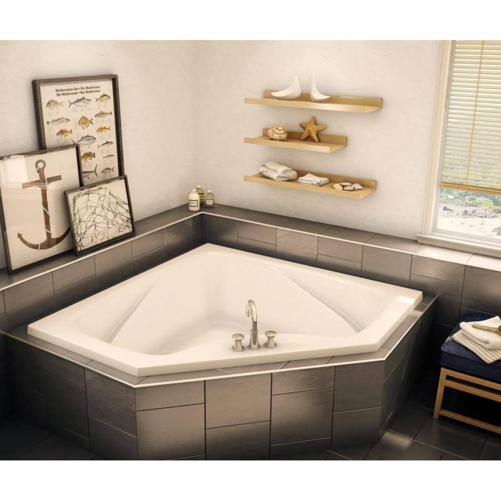 CT2-6060 AcrylX Corner Center Drain Bath in White