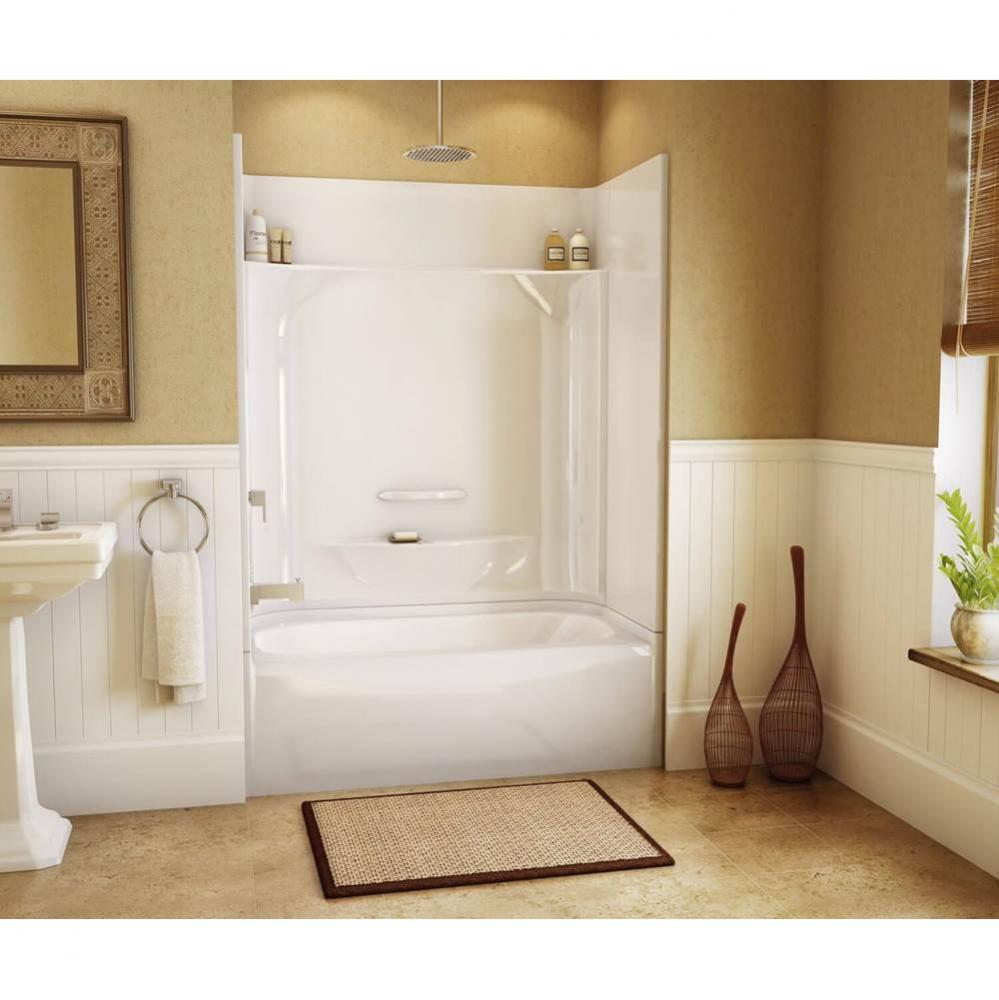 KDTS 2954 AcrylX Alcove Right-Hand Drain Four-Piece Tub Shower in White