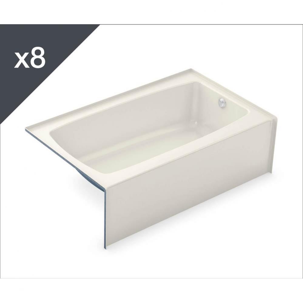 TO-3660 AcrylX Alcove Right-Hand Drain Bath in Biscuit