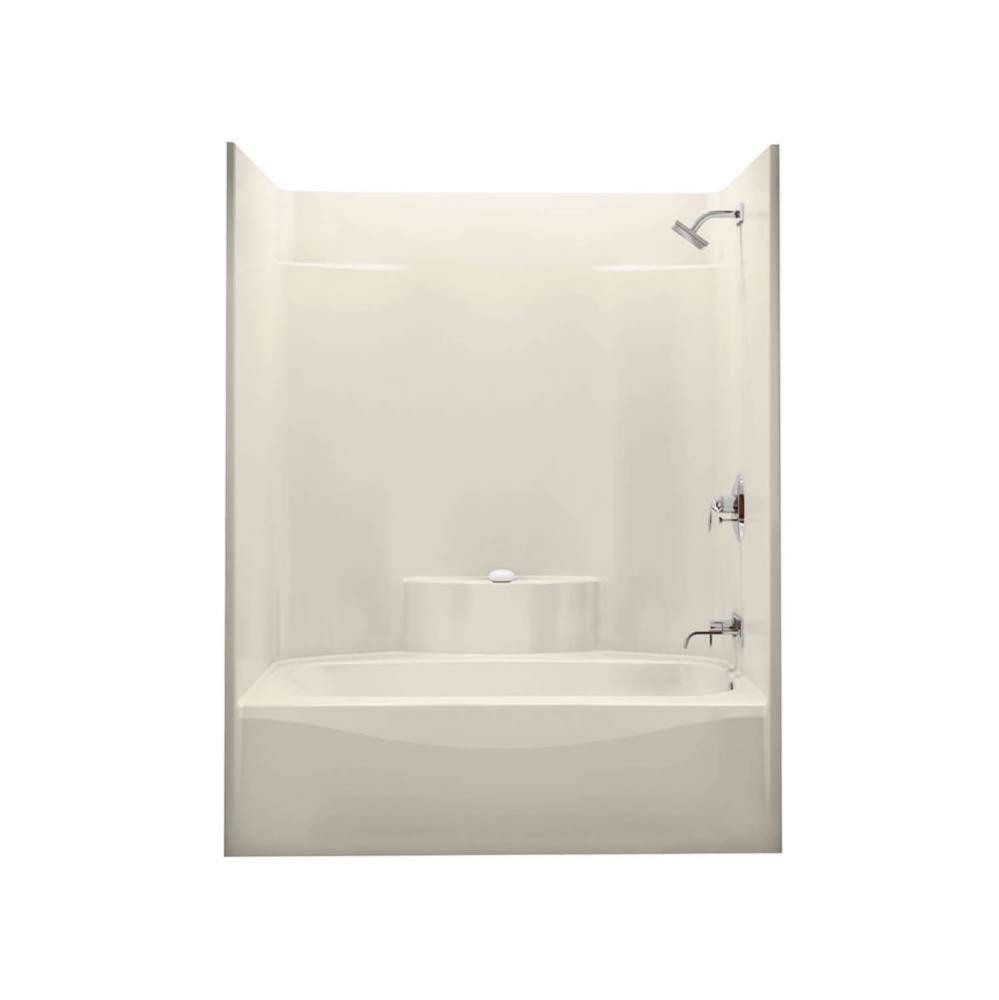 TS-3660 AcrylX Alcove Right-Hand Drain One-Piece Tub Shower in Bone