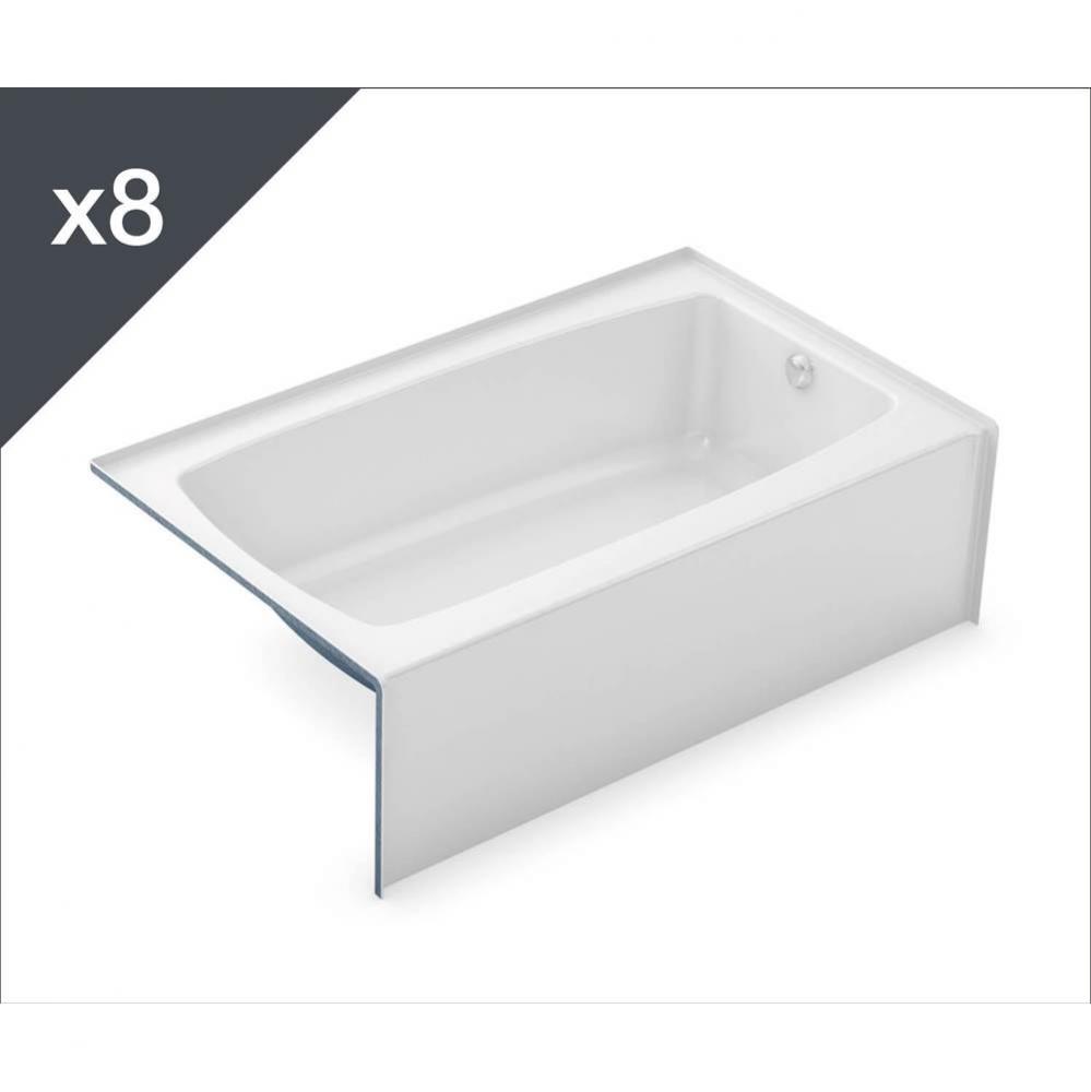 TO-3660 AFR AcrylX Alcove Right-Hand Drain Bath in White