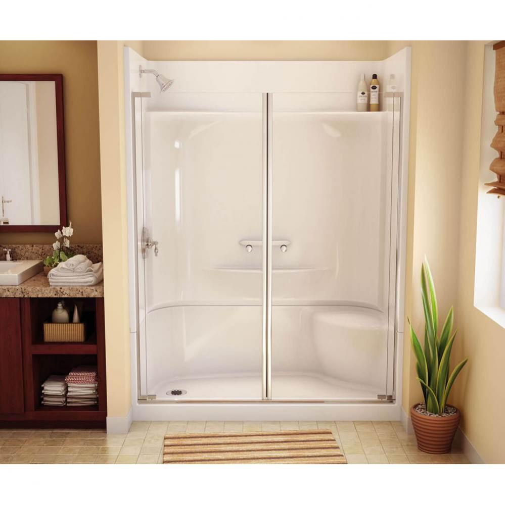 KDS 3460 AcrylX Alcove Center Drain Four-Piece Shower in White