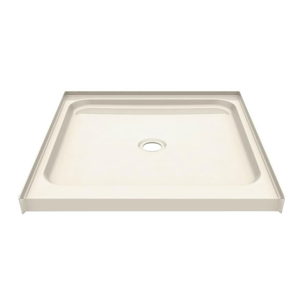 SPL 3636 AFR AcrylX Alcove Center Drain Shower Base in Bone