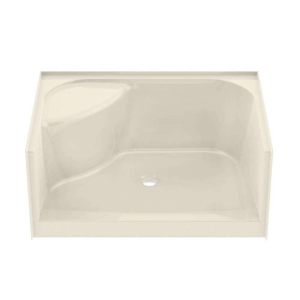 SPS 3448 AcrylX Alcove Center Drain Shower Base in Bone