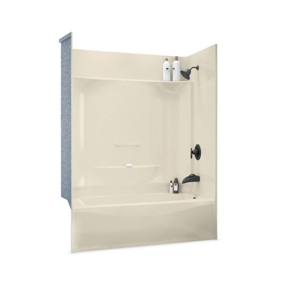 KDTS 3260 AFR AcrylX Alcove Right-Hand Drain Four-Piece Tub Shower in Bone