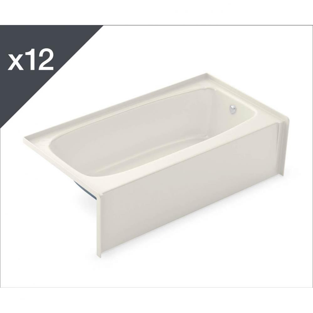 TO-3060 AFR AcrylX Alcove Left-Hand Drain Bath in Biscuit