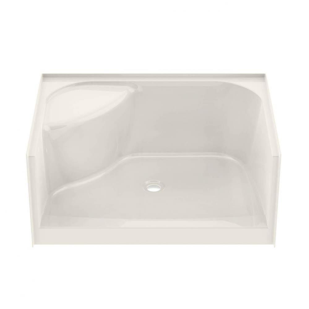 SPS 3448 AcrylX Alcove Center Drain Shower Base in Biscuit