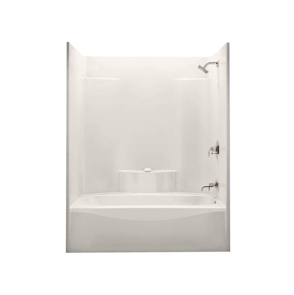 TS-3660 AcrylX Alcove Right-Hand Drain One-Piece Tub Shower in Biscuit