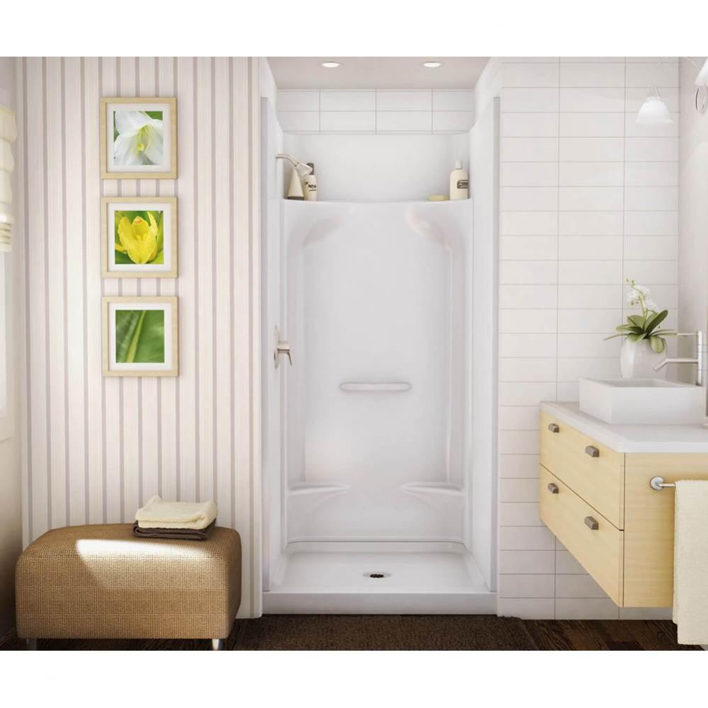 KDS 3636 AcrylX Alcove Center Drain Four-Piece Shower in White