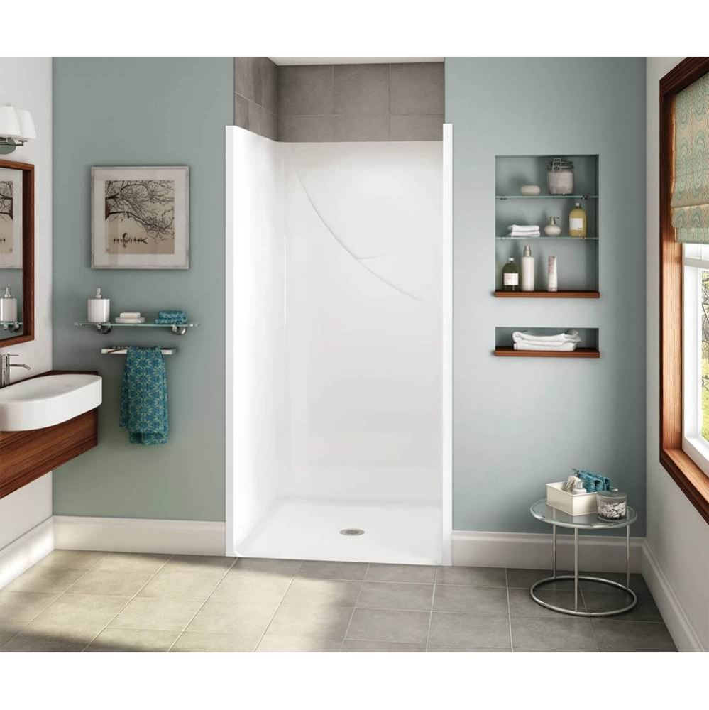 OPS-3636 RRF AcrylX Alcove Center Drain One-Piece Shower in White - Base Model