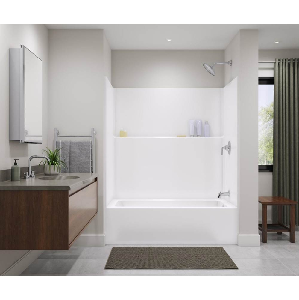 Icon TS6032 Acrylx Alcove Left Hand Drain One-Piece Tub Shower in White