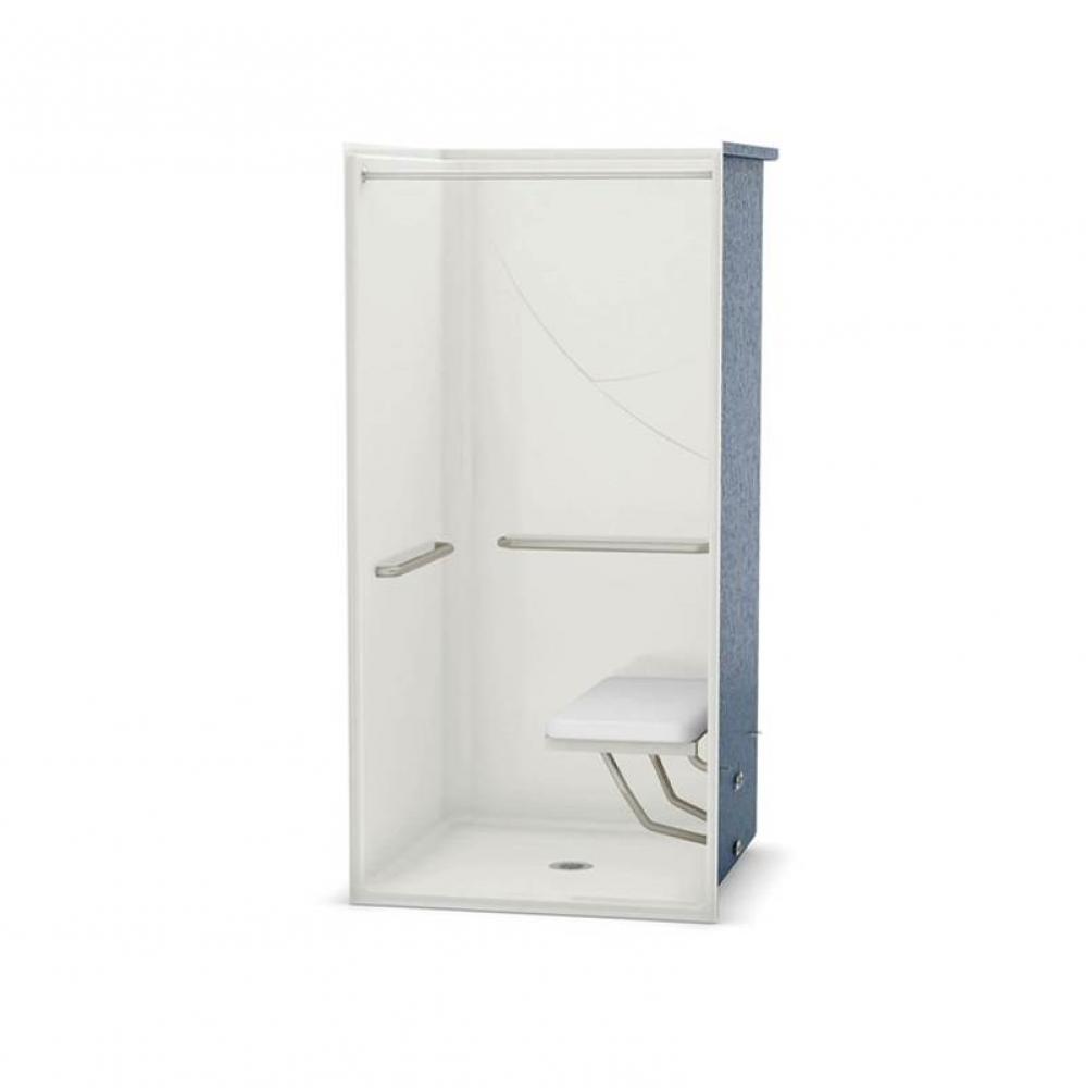 OPS-3636 with MASS Grab Bar and Seat 36 in. x 36 in. x 76.625 in. 1-piece Alcove Shower with Right