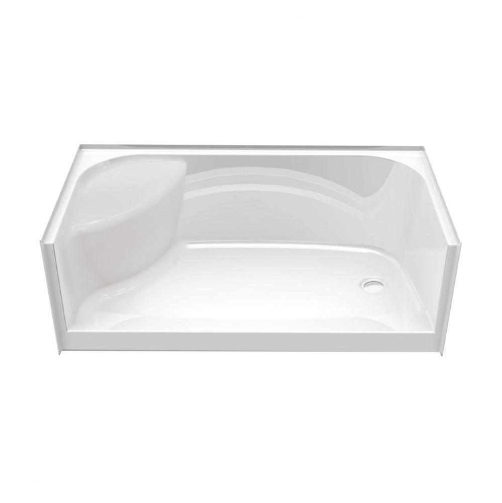 SPS 3448 AFR 47.875 in. x 33.625 in. x 22.125 in. Shower Base with Center in Bone