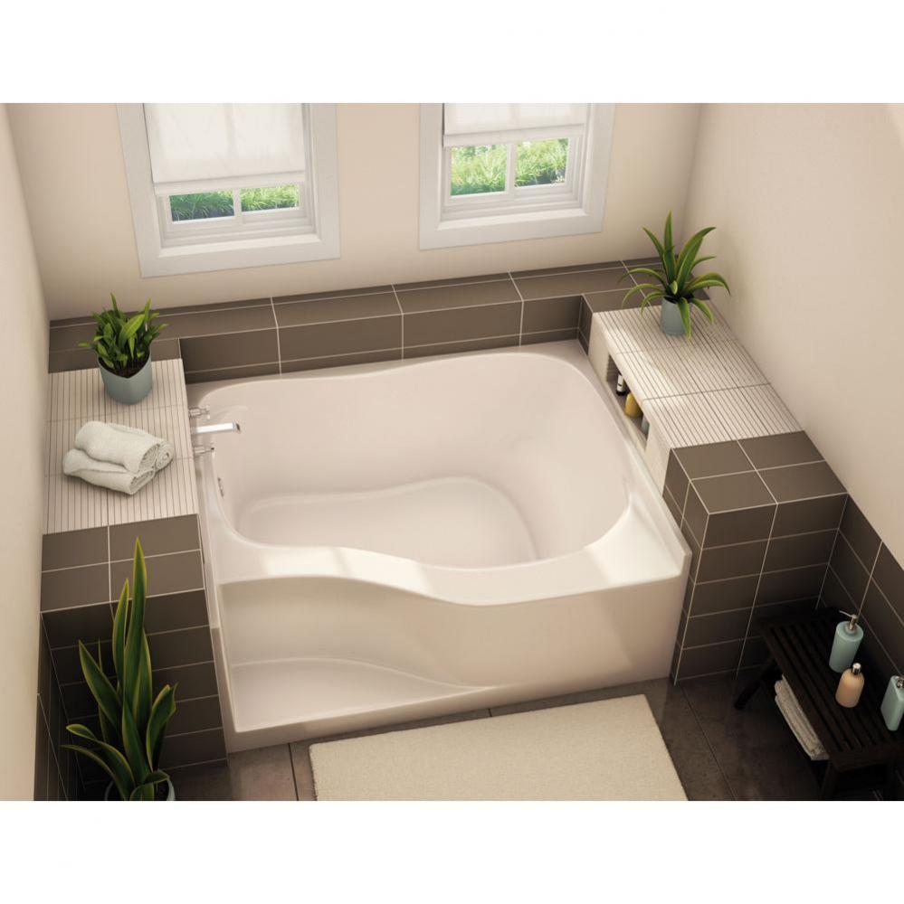 GT-4860 60 in. x 47.5 in. Rectangular Alcove Bathtub with Left Drain in Biscuit