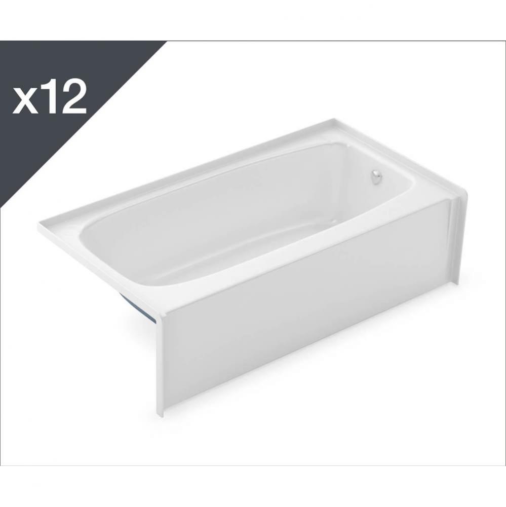 TO-2954 AcrylX Alcove Left-Hand Drain Bath in White