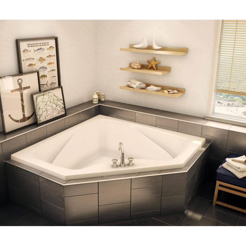 CTF2-6060 AcrylX Corner Center Drain Bath in White