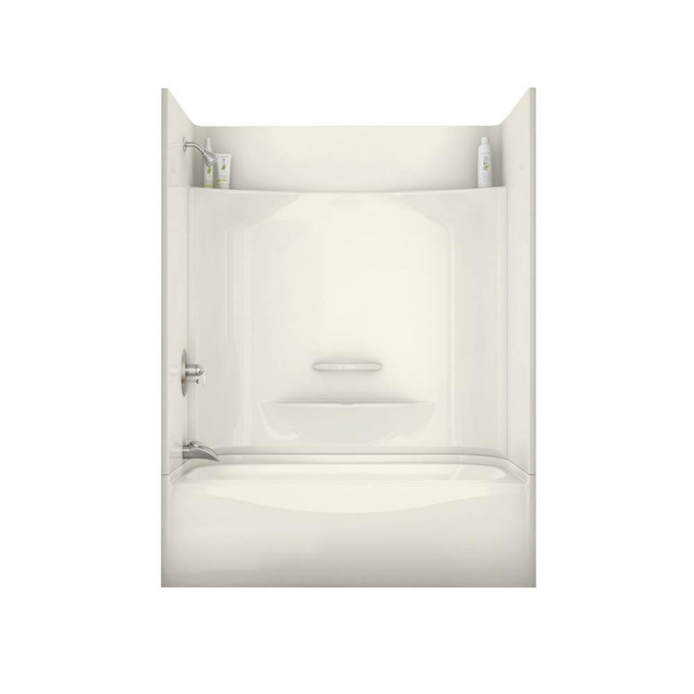 KDTS 3060 AcrylX Alcove Right-Hand Drain Four-Piece Tub Shower in Biscuit