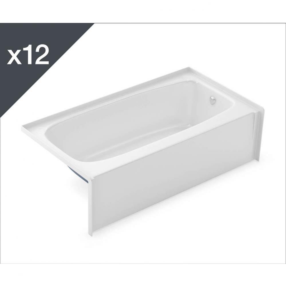 TO-2954 AFR AcrylX Alcove Right-Hand Drain Bath in White