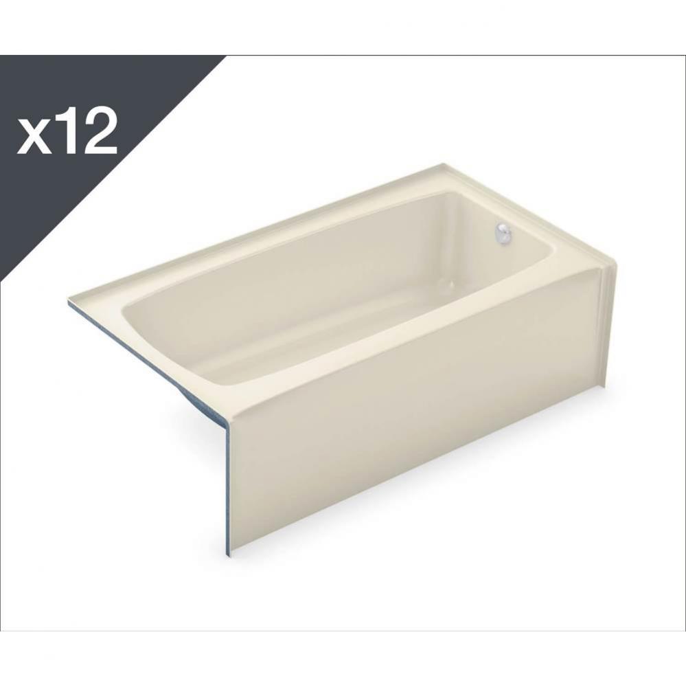 TO-3260 AFR AcrylX Alcove Left-Hand Drain Bath in Bone