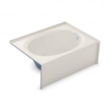 Aker 141081-057-007-102 - OVA-4260 AcrylX Alcove Right-Hand Drain Bodywrap Bath in Biscuit