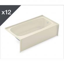 Aker 141356-002-004-001 - TO-3060 AcrylX Alcove Left-Hand Drain Bath in Bone