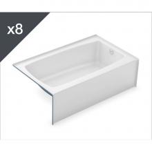 Aker 141360-002-002-502 - TO-3660 AFR AcrylX Alcove Right-Hand Drain Bath in White