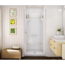 Aker 142025-000-002-593 - KDS 3636 AFR AcrylX Alcove Center Drain Four-Piece Shower in White