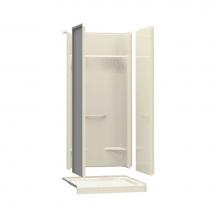 Aker 142025-000-004-593 - KDS 3636 AFR AcrylX Alcove Center Drain Four-Piece Shower in Bone