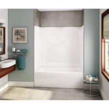 Aker 141309-000-002-002 - OPTS-6032 AcrylX Alcove Right-Hand Drain One-Piece Tub Shower in White - Base Model