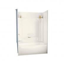 Aker 142000-000-007-095 - KDTS 2954 AcrylX Alcove Right-Hand Drain Four-Piece Tub Shower in Biscuit